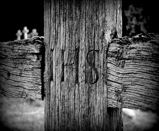 Wooden grave marker